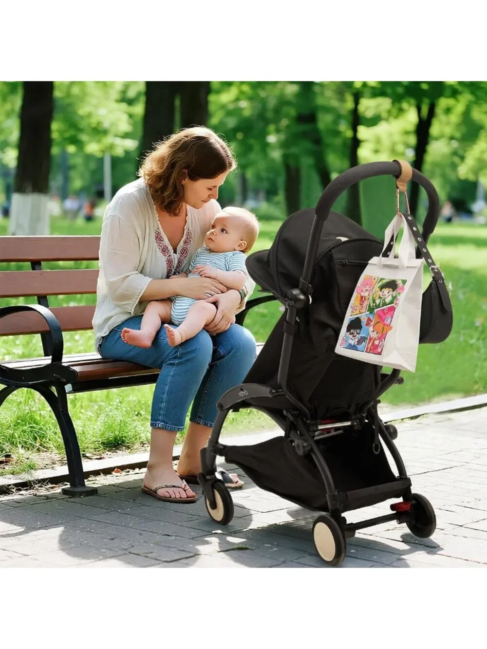 Heavy Duty Stroller Hooks 2-Pack | Adjustable Clips for Diaper Bags & More